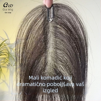 Gornji dio od pravih vlasišta za pokrivanje širokih dijelova kose, ultra-tanka, prozračna nevidljiva perika, dodaje volumen