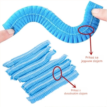 Jednokratna kuharska kapa s zaštitom od prašine i ispadanja kose; model 09; kapa za nošenje na glavi; dihalni otvori; pogodna za prehrambenu industriju, laboratorije i kuhinje
