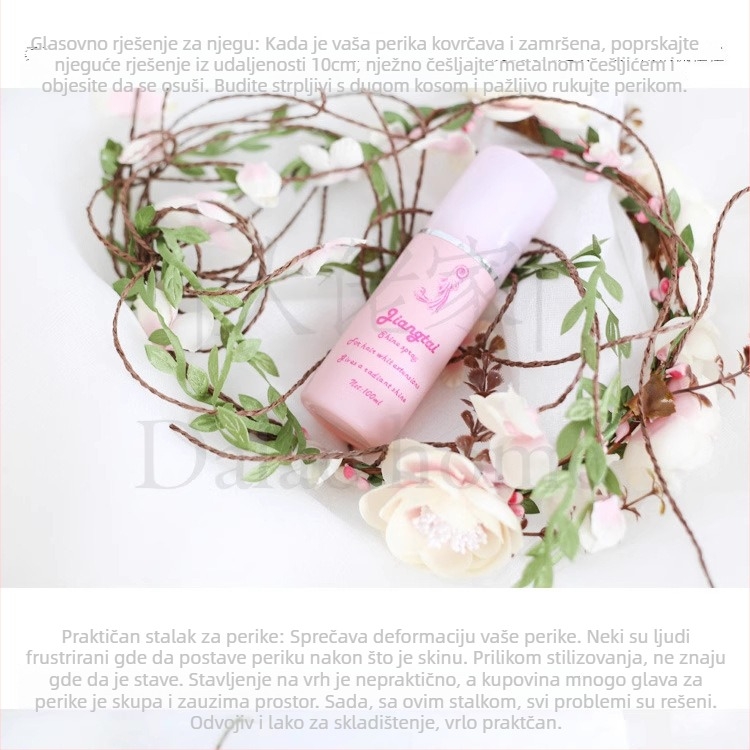 Set za njegu perike - oprema za njegu: otopina za njegu, mreža za kosu, češalj, držač perike; marka: Spring, summer, autumn and winter; Neto volumen: 100 ml