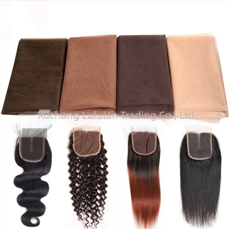 Švicarska čipkasta perika, ravne kose, smjesa svile/P Silk, mrežasti prednji dio