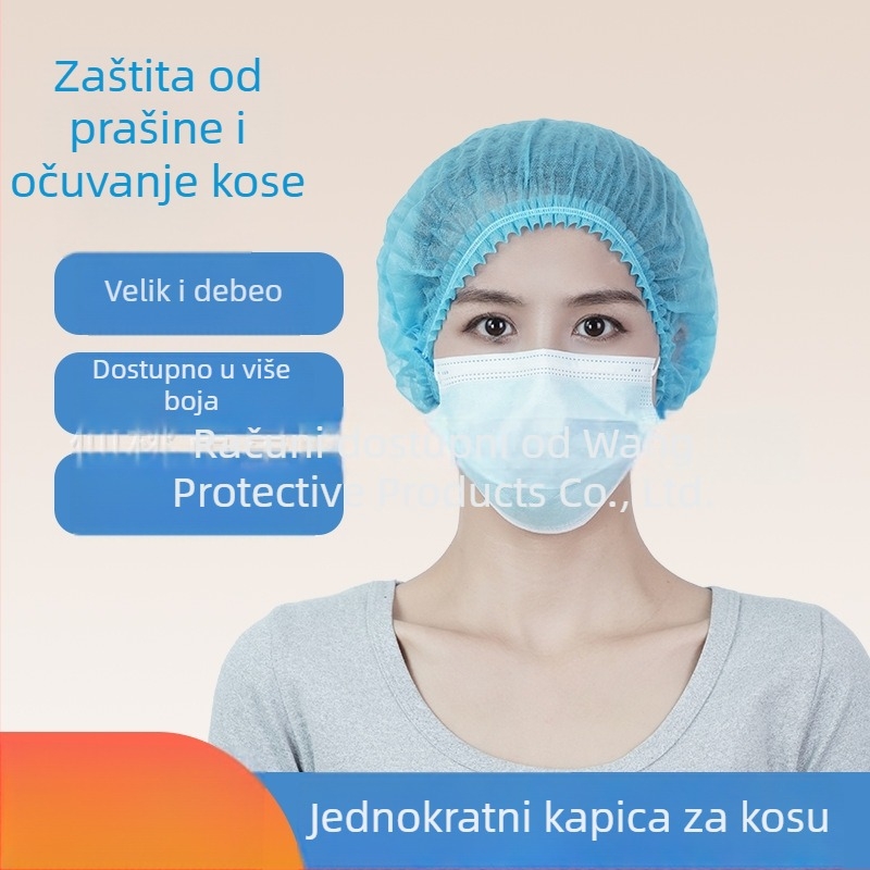 Jednokratna kapa od netkane tkanine – dizajn trake, prozračna, otporna na prašinu, sprječava ispadanje kose, otporna na masne pare; GB15979-2002; pogodna za kuhinju, čiste prostore, catering.