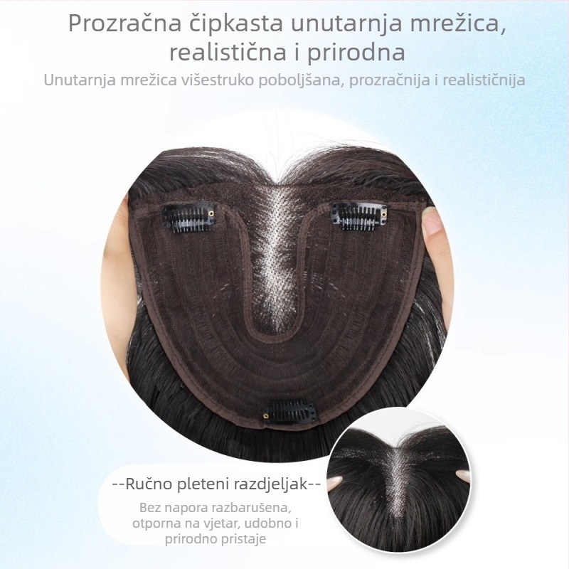 Višestruki komad kose do duljine ključne kosti, ravni, otporni na toplinu sintetički vlasi, crna do tamno smeđa, prirodan izgled, duljina 40 ili 55 cm