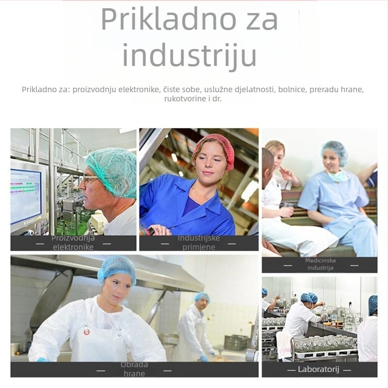 Jednokratna kapa od netkanog materijala za prehrambenu industriju: zaštita od prašine, otporno na ulje, otporno na dim i zaštita od ispadanja kose, s otvorima za zrak (GB/T26572-2011)