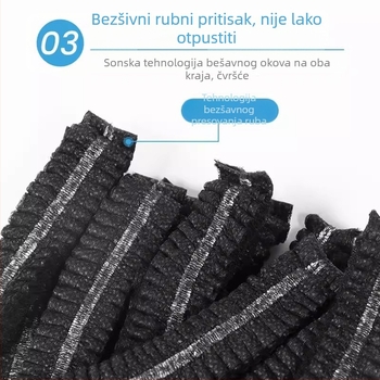 Jednokratna kapa za kuhara od netkanog materijala s rubom, prozračna, za unutarnju upotrebu