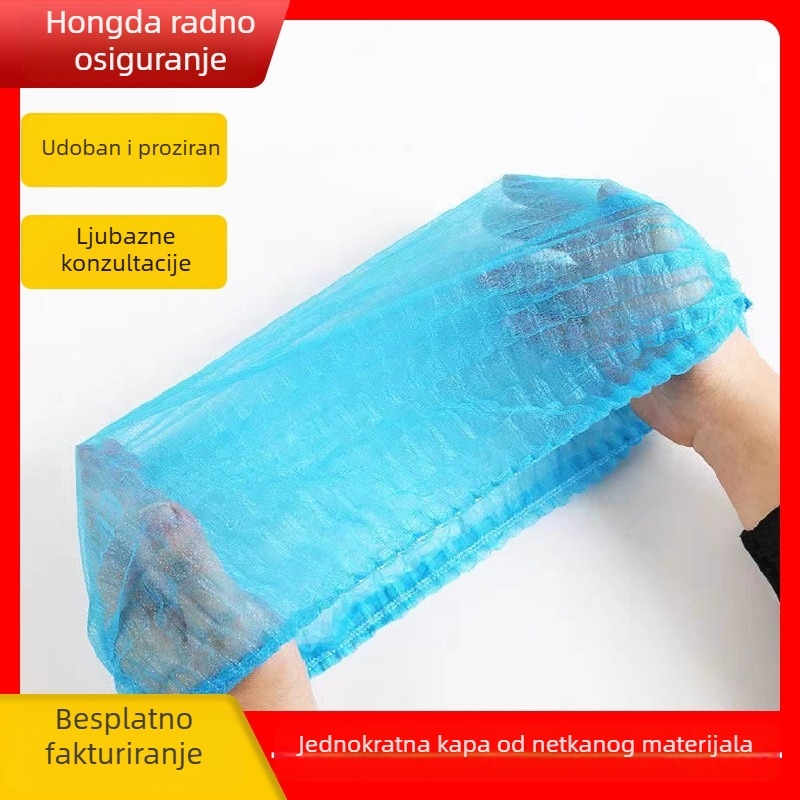 Jednokratna kapa od netkanog materijala s prozračnom podstavom za prehrambenu industriju, prašini otporna i zaštita kose
