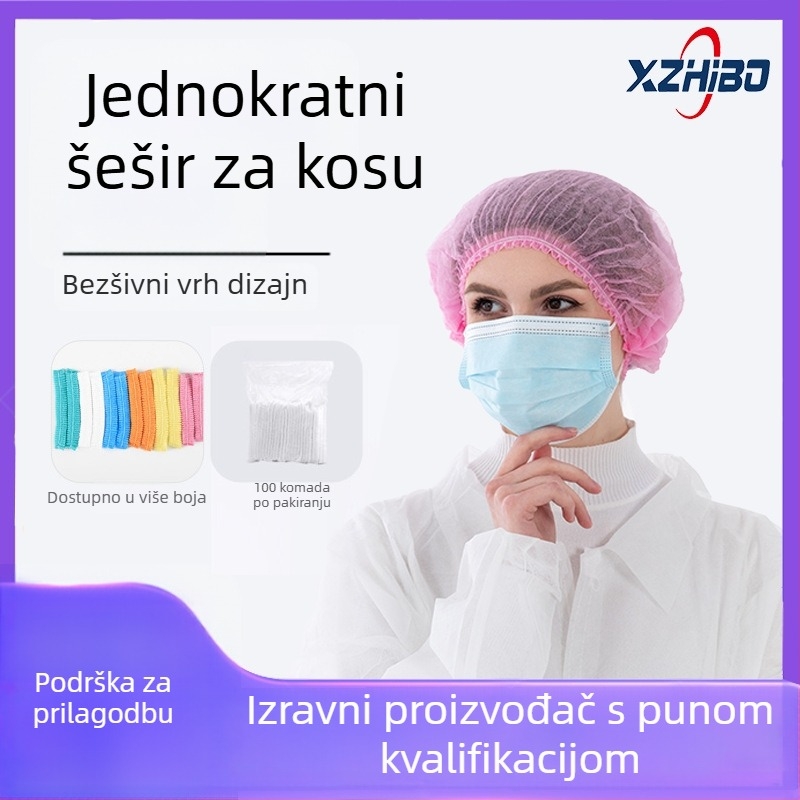 Jednokratna kapa od PP netkanog materijala, debelog dizajna, zaštita od prašine, kose, ulja i boje, model RST-TM-ZB