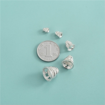 S925 sterling srebro spacer perle komponenti — Prosto srebro, kapica s resicama, držač cvijeta, DIY nakit