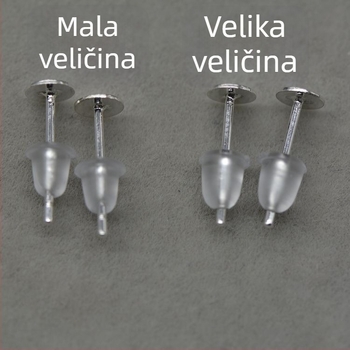 Prozirni silikonski komponente za naušnice u obliku kuglice, plastični dodaci za naušnice
