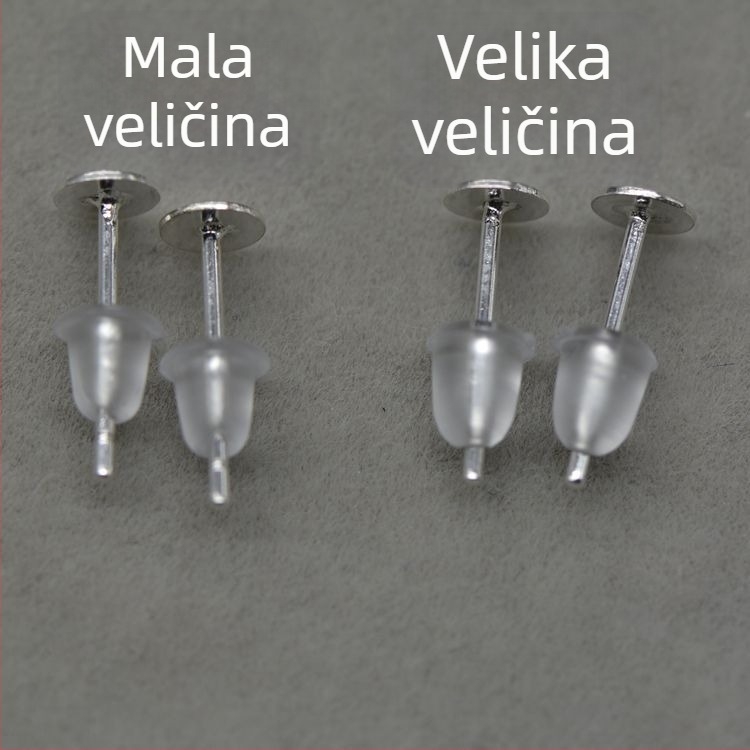 Prozirni silikonski komponente za naušnice u obliku kuglice, plastični dodaci za naušnice