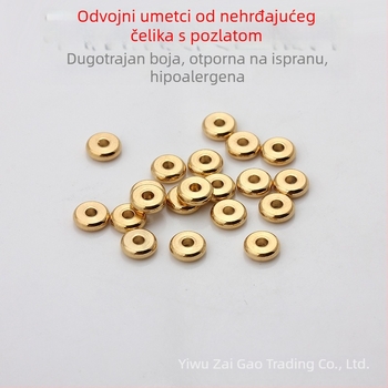 Labave kuglice - Nehrđajući čelik, vakuumski premaz 18K pravog zlata, BXG-327