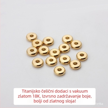 Labave kuglice - Nehrđajući čelik, vakuumski premaz 18K pravog zlata, BXG-327