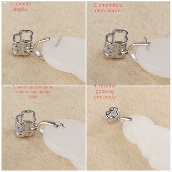 S925 sterling srebro DIY zatvarač za privjesak Jade Buddha Guanyin za ogrlicu