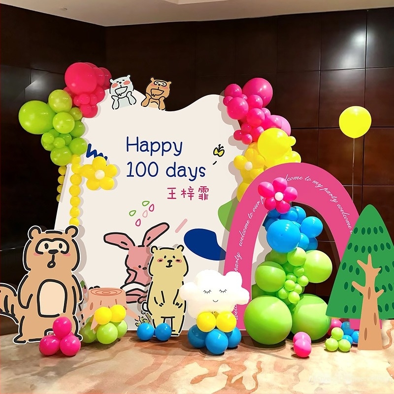 Balon za ceremoniju – 100-dnevni bebin banket, dekor scena za rođendan, Godina konja (materijal: papir; tip balona: pada na zemlju; oblik: rep-balon; tisak logotipa: nije moguće)