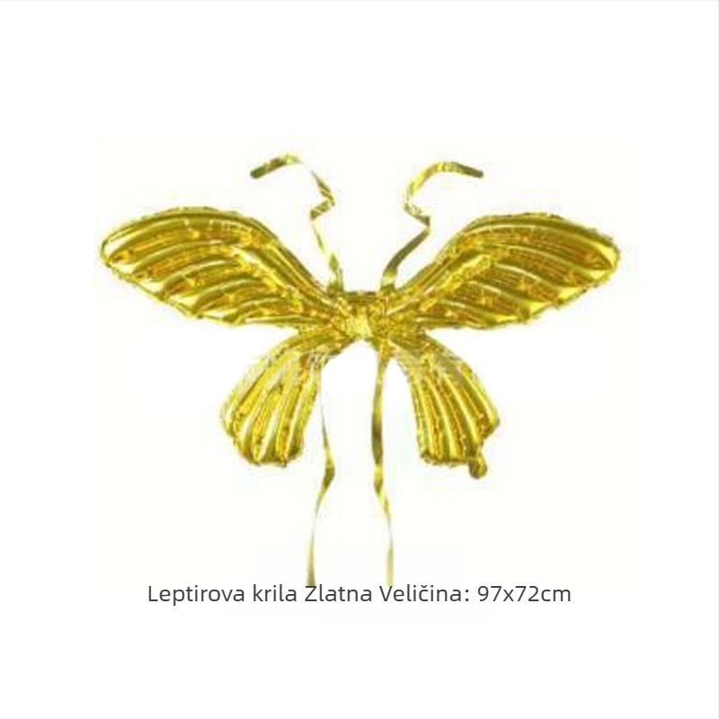 Dječji balon s krilima leptira — stražnje vješanje, krila od aluminijske folije s gradijentnim bojama, rekviziti za fotografiranje