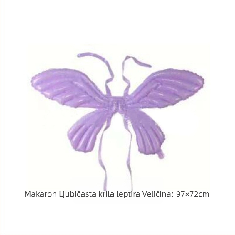 Dječji balon s krilima leptira — stražnje vješanje, krila od aluminijske folije s gradijentnim bojama, rekviziti za fotografiranje