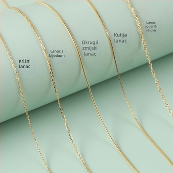 Ogrlica od srebra 925 s privjeskom križa, O-lanac, višeslojna, elektroplatirano