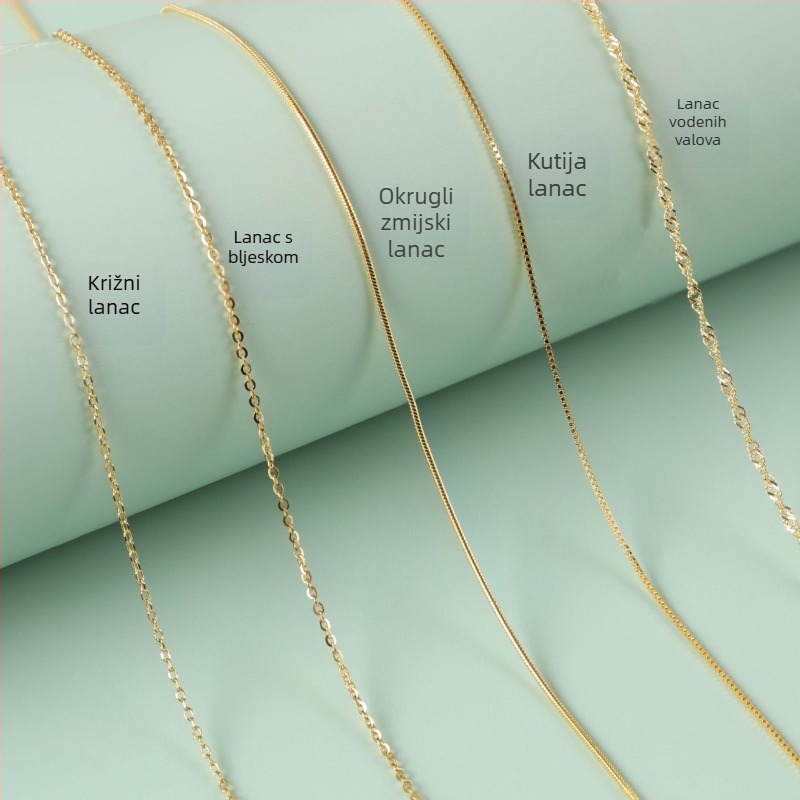 Ogrlica od srebra 925 s privjeskom križa, O-lanac, višeslojna, elektroplatirano