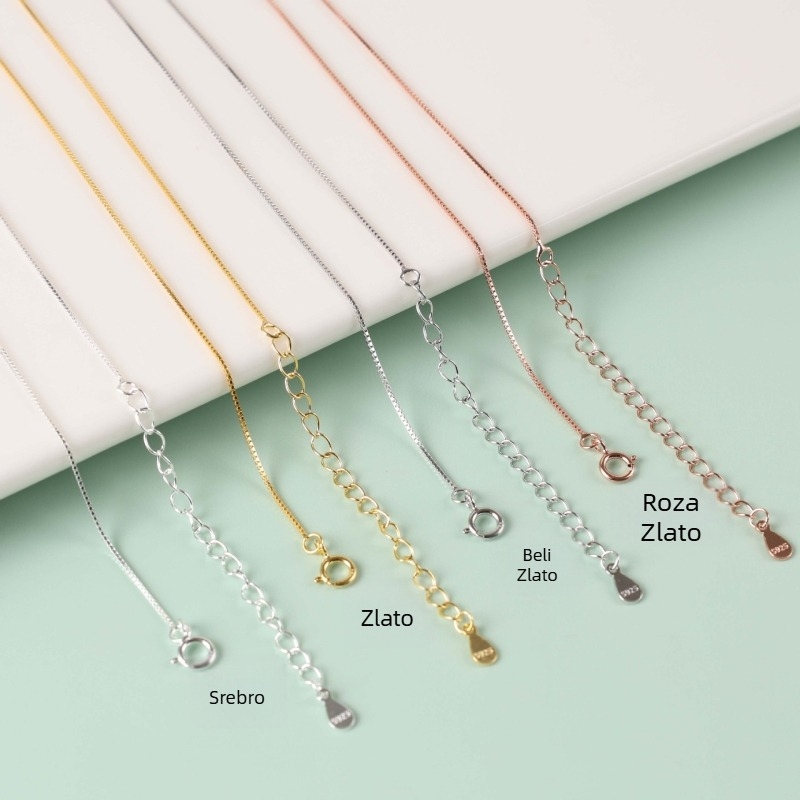 Ogrlica od srebra 925 s privjeskom križa, O-lanac, višeslojna, elektroplatirano