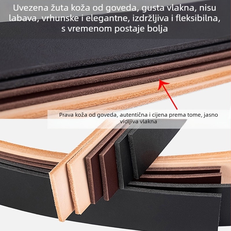 Kožni kaiš od prave kože s automatskom kopčom, muški kaiš za hlače, casual stil, pogodan za ured i svakodnevnu upotrebu, zima 2025