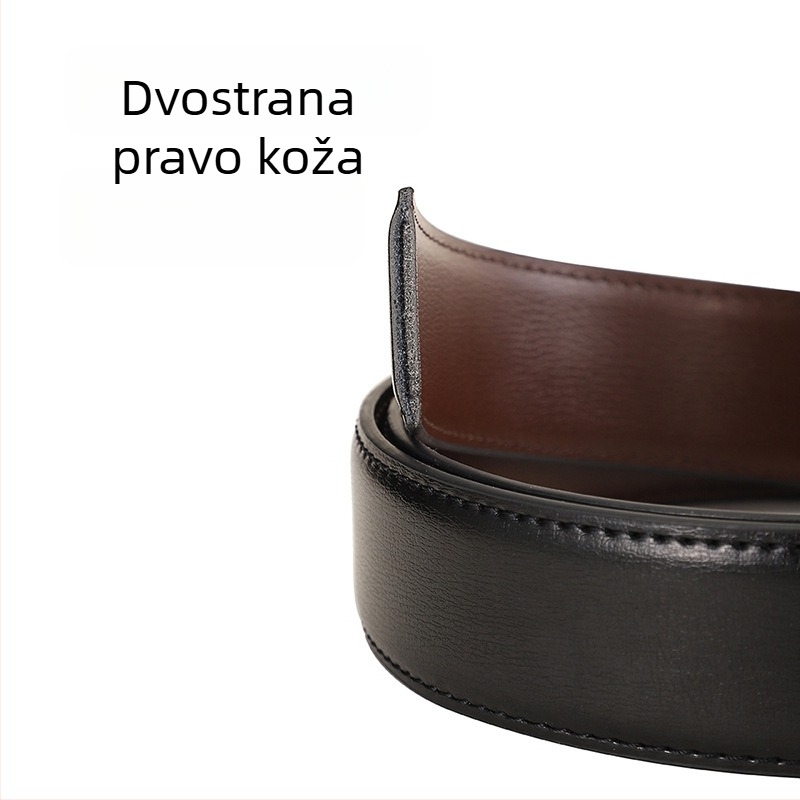 Muški kožni pojas od prave kože, dvostruki sloj teleće kože, kopča od legure, zatvarač s iglom, širina 2-4 cm