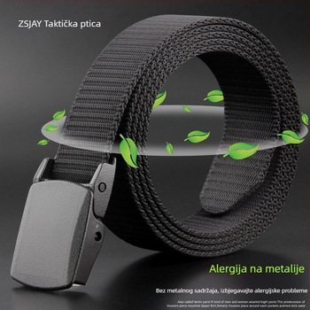 Taktički Bird platneni pojas, unisex, plastična kopča, klik zatvarač, bez metala, ručno pleten