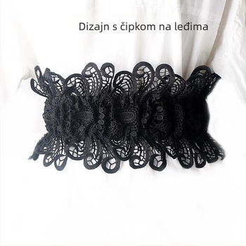 Čipkasti široki pojas sa kopčom, ženski elastični najlonski girdle, opušten stil, duljina 60–80 cm
