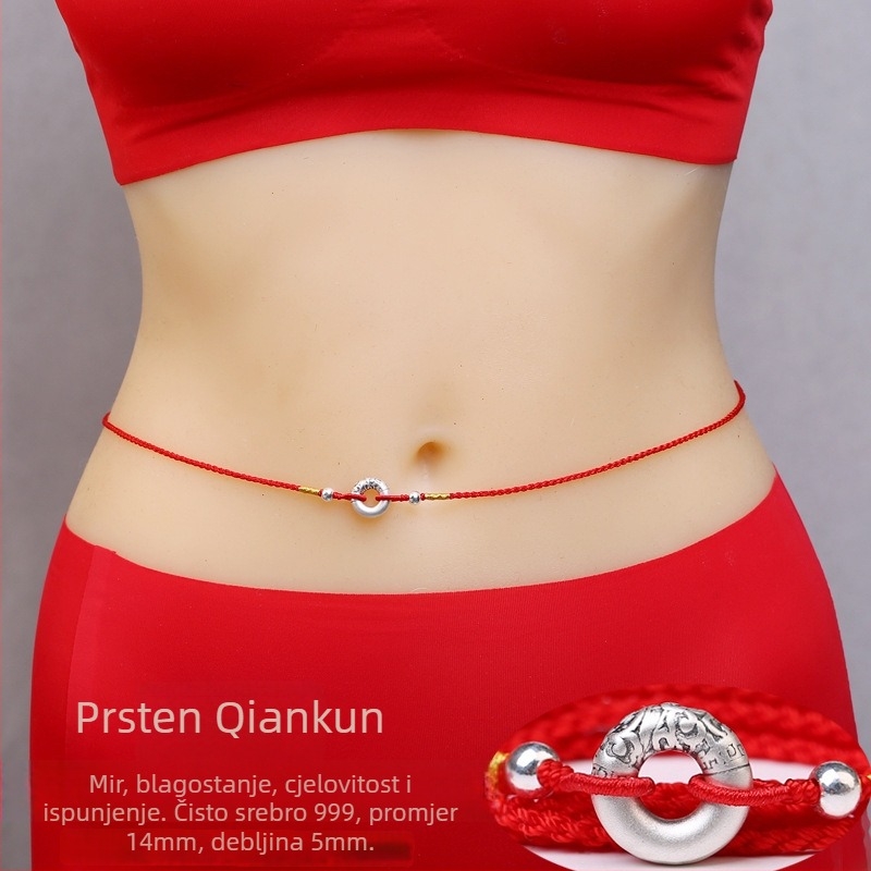 Pojasni lanac s etničkim stilom, pamuk materijal, dizajn s jednim kružnim oblikom, unisex.