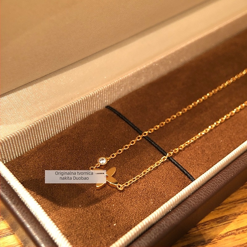 Ogrlica s pozlaćivanjem, Insta stil, cirkon umetci, elektroplating, lanac s zvjezdicom od četiri vrha