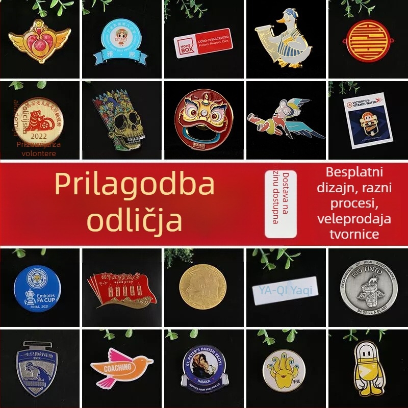 Prilagodljiva metalna značka sa emajlom u karikaturalnom dizajnu; broš za korporativne događaje, školske obilježja i memorijalne medalje