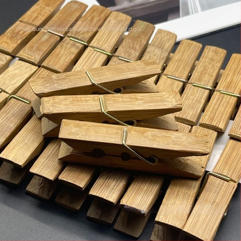 Karbonizirana bambus klipsa za sušenje, set od 20 komada, otporna na plijesan i moljce, otporna na vjetar
