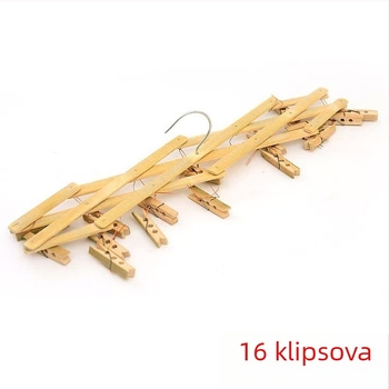 Bambusni teleskopski sušilo za odjeću s 16 klipova, izdržljivo i sklopivo, za odjeću, ručnike i čarape