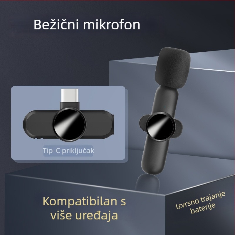 Bežični lavalier mikrofon za mobilno emitiranje s iznimno dugim trajanjem baterije, za intervjue i redukciju buke