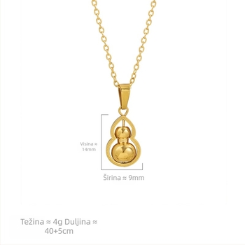 Ogrlica od titan čelika s O-oblikim lancem i privjeskom od titan čelika, težina 0,07, svestran stil