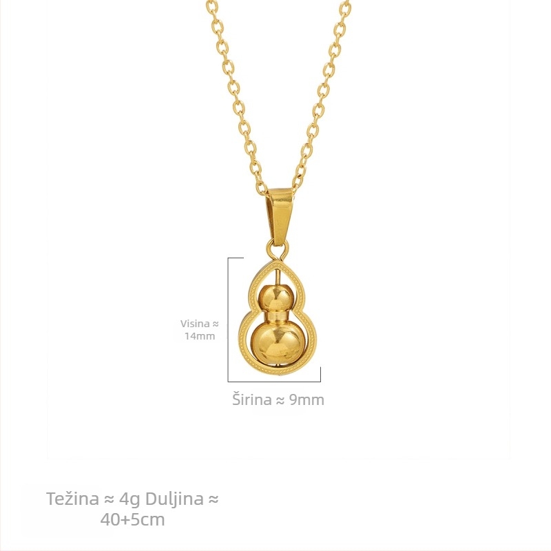 Ogrlica od titan čelika s O-oblikim lancem i privjeskom od titan čelika, težina 0,07, svestran stil