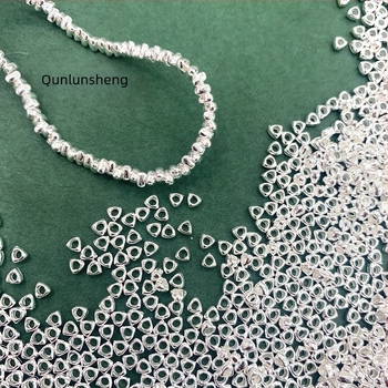 Qunlvsheng S925 srebrne trokutaste perle — dijelovi za DIY narukvicu i ogrlicu, spacer perle od srebra