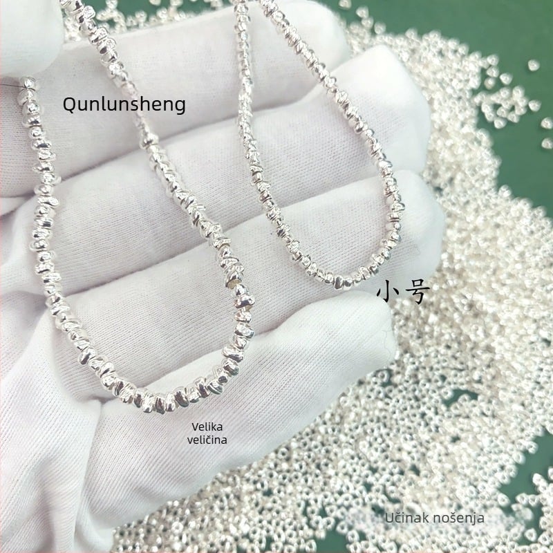 Qunlvsheng S925 srebrne trokutaste perle — dijelovi za DIY narukvicu i ogrlicu, spacer perle od srebra