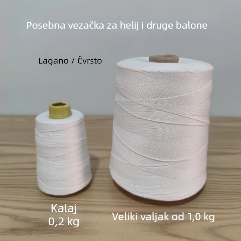 Niti za vezanje balona od pamukovog konca — mješavina poliester-pamuk; pogodna za balone, ukrase i igračke