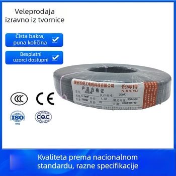 Kabel visokotemperaturnog silikonskog kaučuka, pleteni bakreni vodič s cinkovim premazom, 200°C, 300/500 V, CCC certifikat