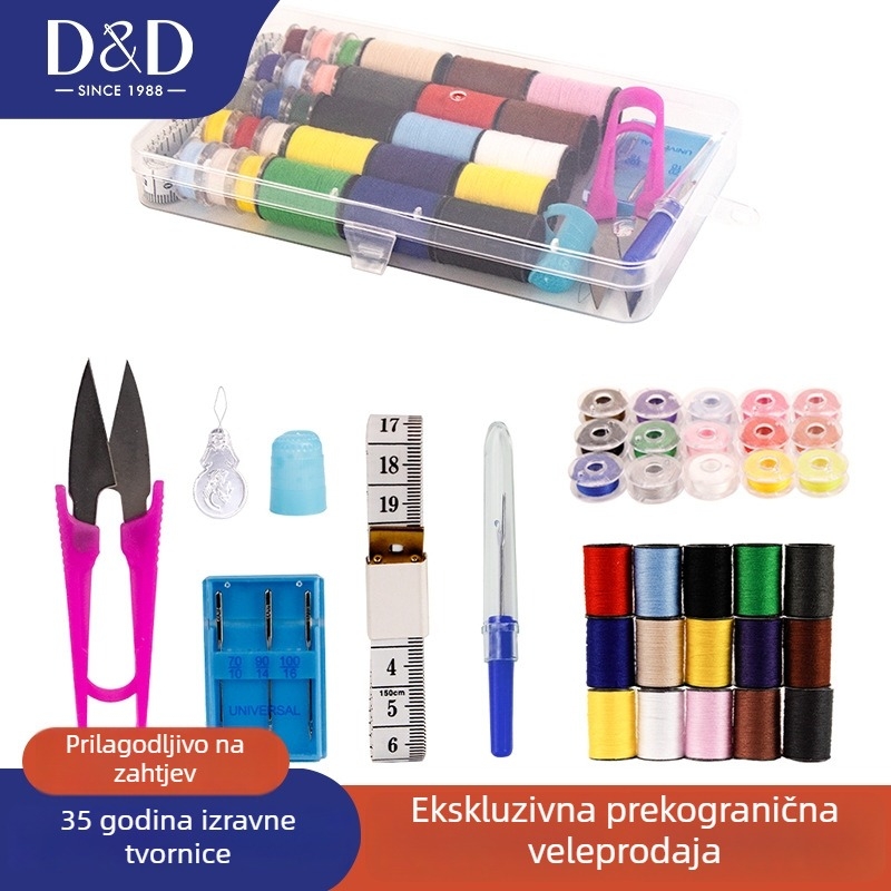 D&D kutija za šivanje — kućni šivaći komplet u jednostavnom stilu, pakiranje 100 kom, težina 125 g