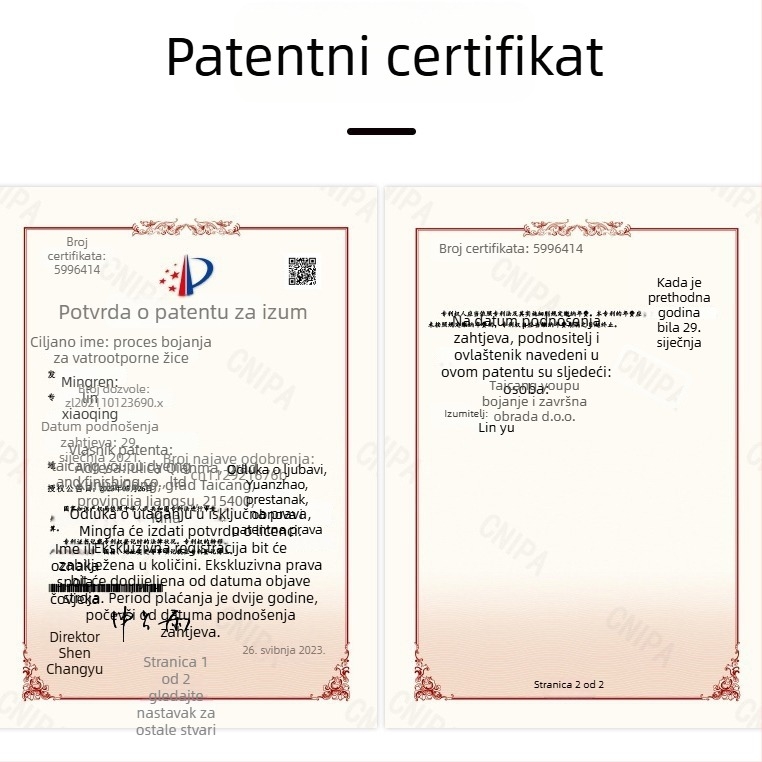 Poliesterska šivaća nit, otporna na visoke temperature, kratka vlakna, vatrootporna, visoke brzine