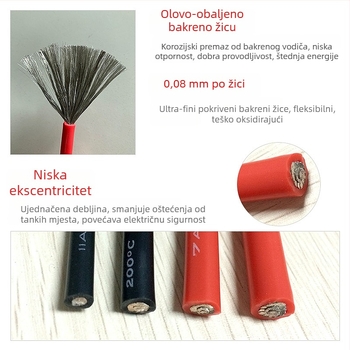 GB-standard 6 AWG meki silikon kabel, otporan na visoke temperature, kabel baterijskog paketa, dvovodični, -60°C do 200°C, 600V