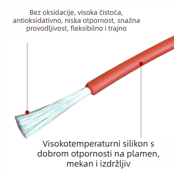 GB-standard 6 AWG meki silikon kabel, otporan na visoke temperature, kabel baterijskog paketa, dvovodični, -60°C do 200°C, 600V
