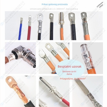 Kabel baterije za električno vozilo, cinkovana bakarna žica, silikonski omotač, presjek 25 mm², 600V, 200°C