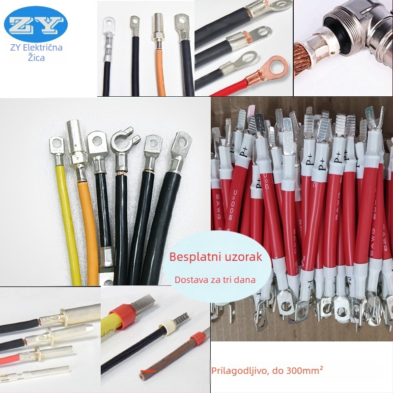 Kabel baterije za električno vozilo, cinkovana bakarna žica, silikonski omotač, presjek 25 mm², 600V, 200°C