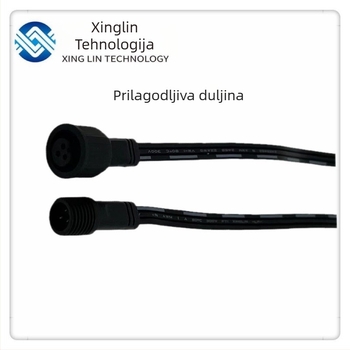 M13 vodootporan kabel s poklopcem za prašinu za 3-žilni avionski konektor, muški i ženski priključak, 3A, 300V, bakreni kontakti, PVC izolacija