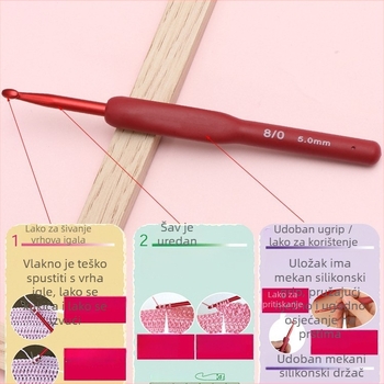 Set kvačkanja s ručkama od nehrđajućeg čelika i mekanim držanjem, potpuno alat za kvačkanje uz DIY materijale