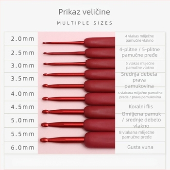 Set kvačkanja s ručkama od nehrđajućeg čelika i mekanim držanjem, potpuno alat za kvačkanje uz DIY materijale