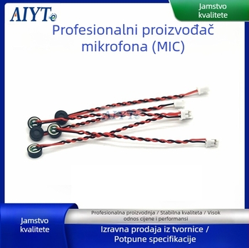 6027 Mikrofon kapsula s ugrađenim dvostrukim kondenzatorom za smanjenje šuma i anti-interferenciju, 2-pin 1,25 mm priključak za lemljenje