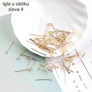 DIY dodaci za nakit – igla s 9 znakova, zlatna, bijela i srebrna završna obrada, dodaci za naušnice