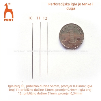 Igla za perle, PONY marka, karbonska čelika, tanka, ručna izrada, podrijetlo Indija